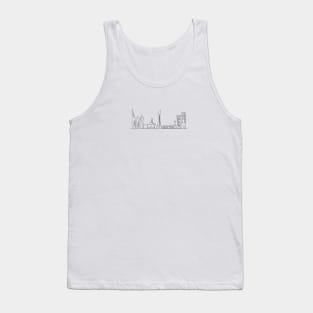 Doha Skyline - in one line - Qatar 2022 - black Tank Top